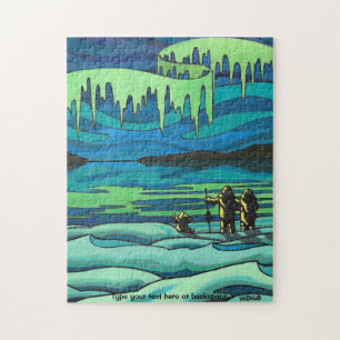 Quebra-cabeça Paisagem personalizada do inverno da arte