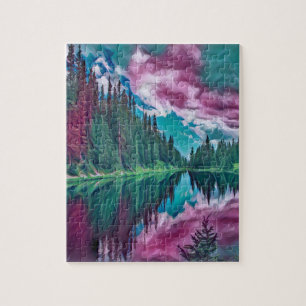 Quebra-cabeça Paisagem Selvagem da Floresta abstrato
