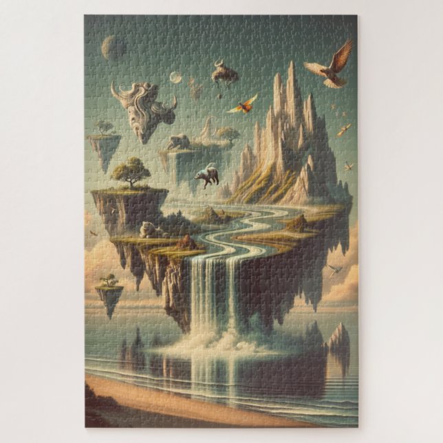 Quebra-cabeça Paisagem Subconsciente Surreal - Púrpuras Vivas (Vertical)