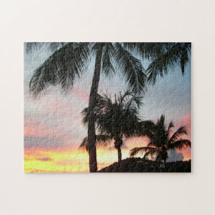 Quebra-cabeça Paisagem Tropical de Palms Sunset Fotografia