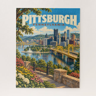 Quebra-cabeça Paisagem Urbana Clássica de Pittsburgh Pennsylvani