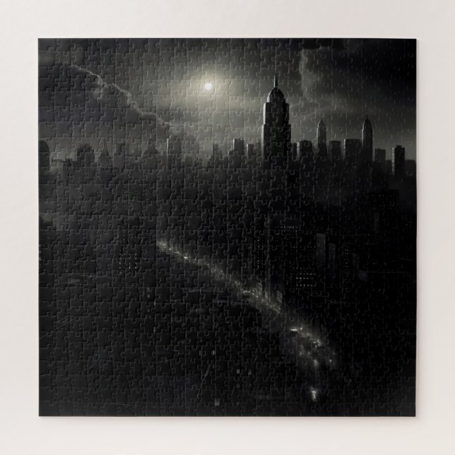 Quebra-cabeça Paisagem Urbana de Noir City (Vertical)