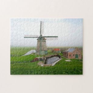 Quebra-cabeça Países Baixos Paisagens Cênicas Edifícios Windmill