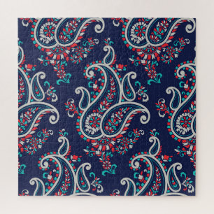 Quebra-cabeça Paisley Asiático: Design tradicional sem costura.