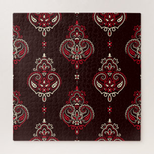 Quebra-cabeça Paisley Bandana: Boho Vintage Impressão.