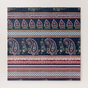 Quebra-cabeça Paisley do Marinho Elegante: Design de Borda do Et