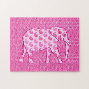 Quebra-cabeça Paisley Elephant, Ice Pink e Fuchsia