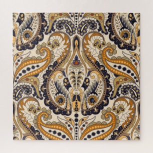 Quebra-cabeça Paisley Floral: Design sem costura colorida