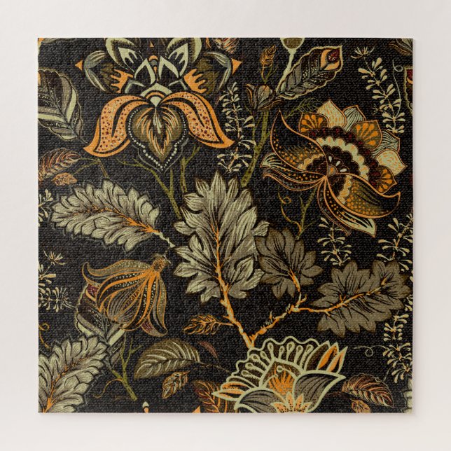 Quebra-cabeça Paisley floral indiano, padrão étnico uniforme. (Vertical)