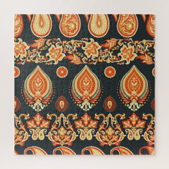 Quebra-cabeça Paisley Floral: Oriental Ethnic Sem Selo (Vertical)