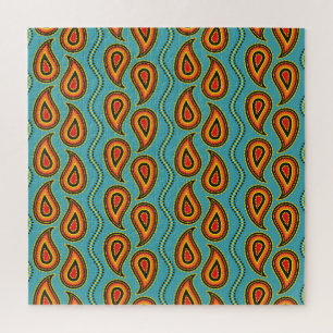 Quebra-cabeça Paisley Ornamental Textura: Elegância Indiana.