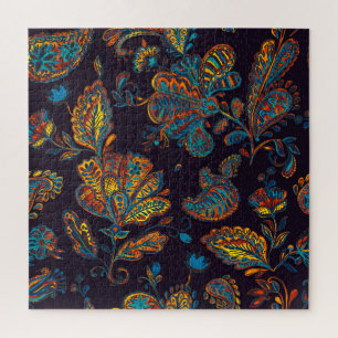 Quebra-cabeça Paisley watercolor: azulejo de padrão floral