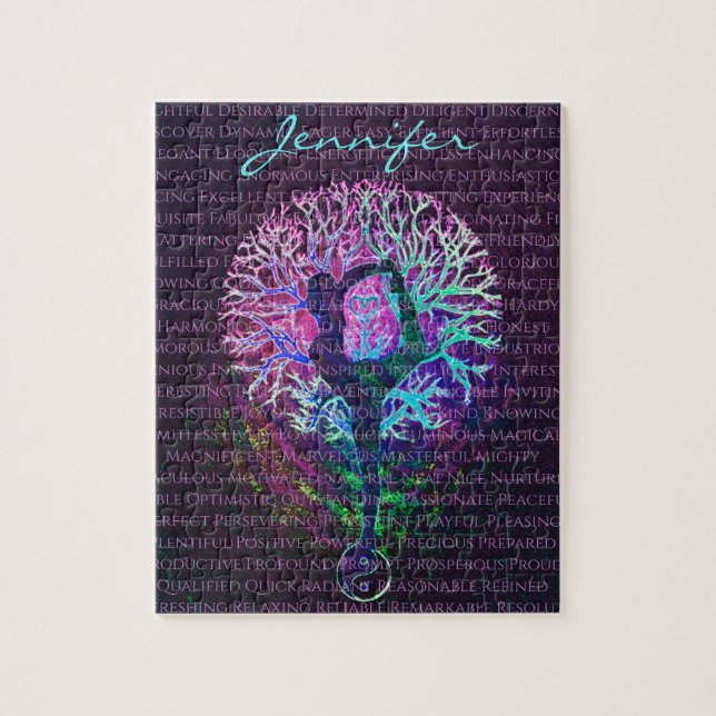 Quebra-cabeça Palavras Positivas Personalizadas Afirmação Nome A (Vertical)