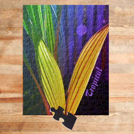 Quebra-cabeça Palavras tropicais brilhantes do arco-íris