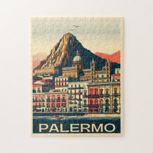 Quebra-cabeça Palermo sicily italian vintage souvenir presentes