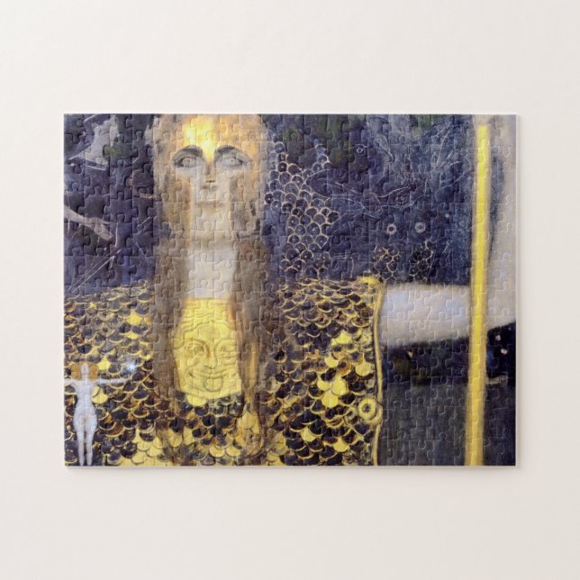 Quebra-cabeça Pallas Athena, de Gustav Klimt, famosa pintura (Horizontal)
