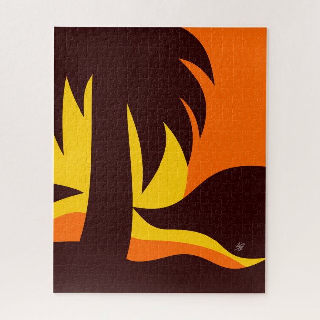 Quebra-cabeça Palm Tree On Beach Com O Sunset Landscape (Vertical)