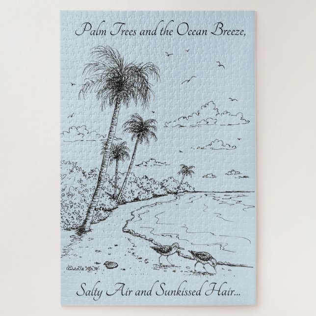 Quebra-cabeça Palm Trees e Sandpiper Beach Life (Vertical)