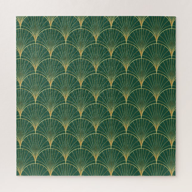 Quebra-cabeça Palm verde Folha Art Deco (Vertical)