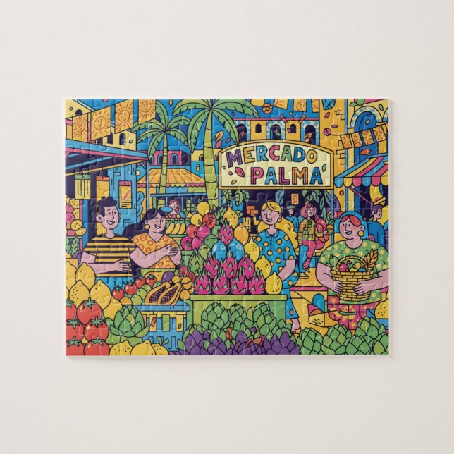 Quebra-cabeça  Palma de Mallorca Modern Pop Art (Horizontal)
