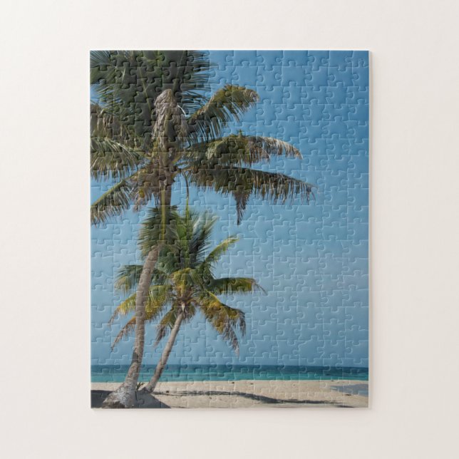 Quebra-cabeça Palmeira e praia de areia branca (Vertical)