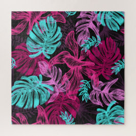 Quebra-cabeça Palmeiras tropicais fluorescentes