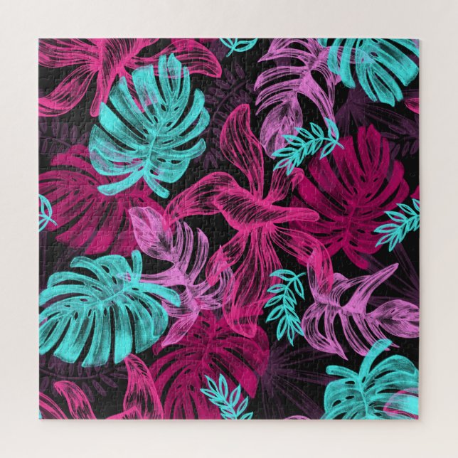 Quebra-cabeça Palmeiras tropicais fluorescentes (Vertical)