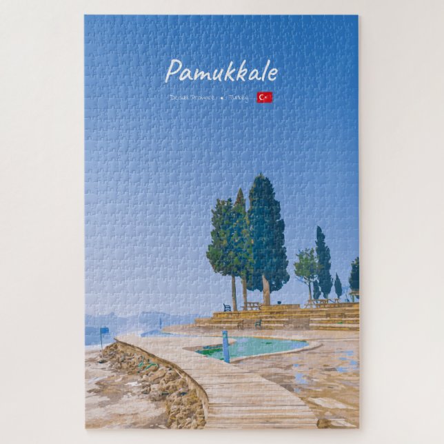 Quebra-cabeça Pamukkale, Turquia - Piscinas Termais (Vertical)