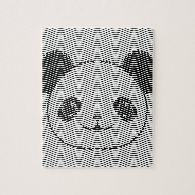 Quebra-cabeça Panda Bear Face On Wave Patterno (Vertical)