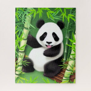 Quebra-cabeça Panda Bonita Em Uma Floresta De Bambu