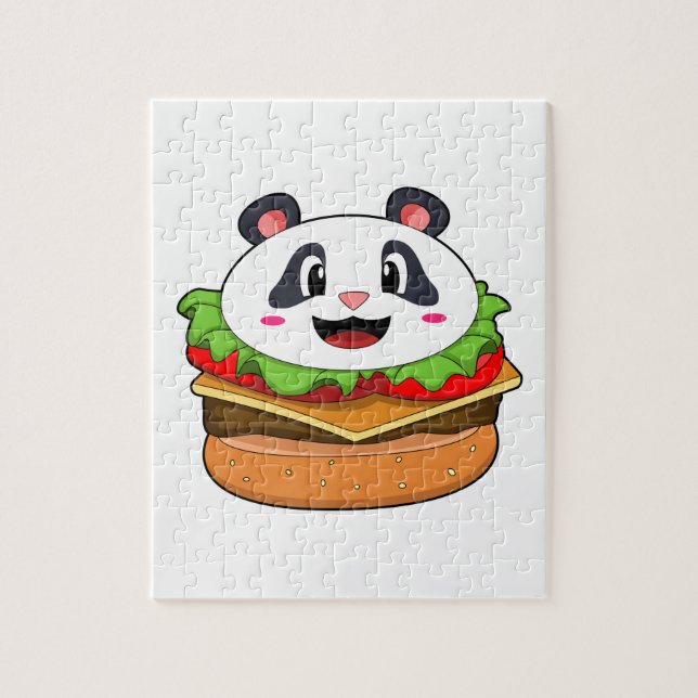 Quebra-cabeça Panda com o Burger (Vertical)