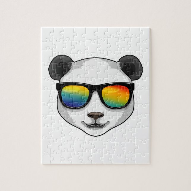 Quebra-cabeça Panda com óculos de sol (Vertical)