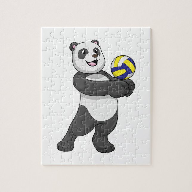 Quebra-cabeça Panda como jogador de voleibol (Vertical)