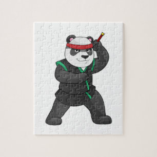 Quebra-cabeça Panda como Ninja em Figurino