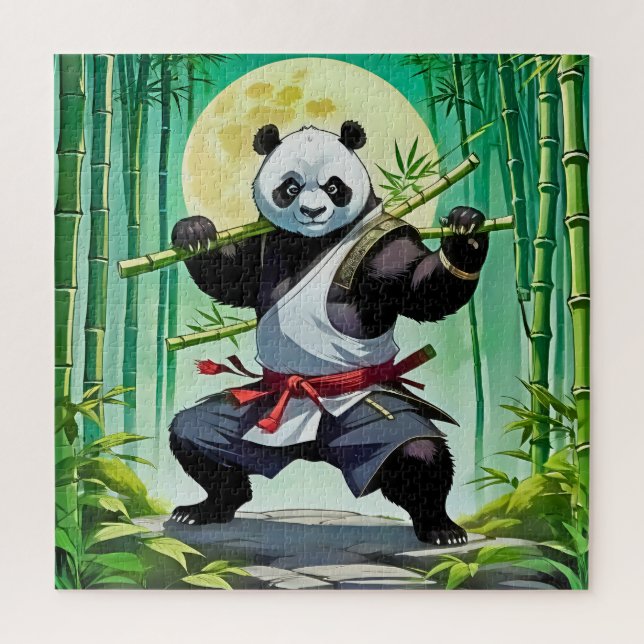 Quebra-cabeça Panda de Artes Marciais (Vertical)