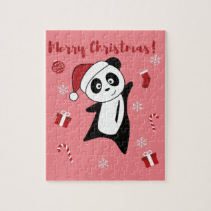 Quebra-cabeça Panda Natal Neve Animais de inverno Pandas Jigserr