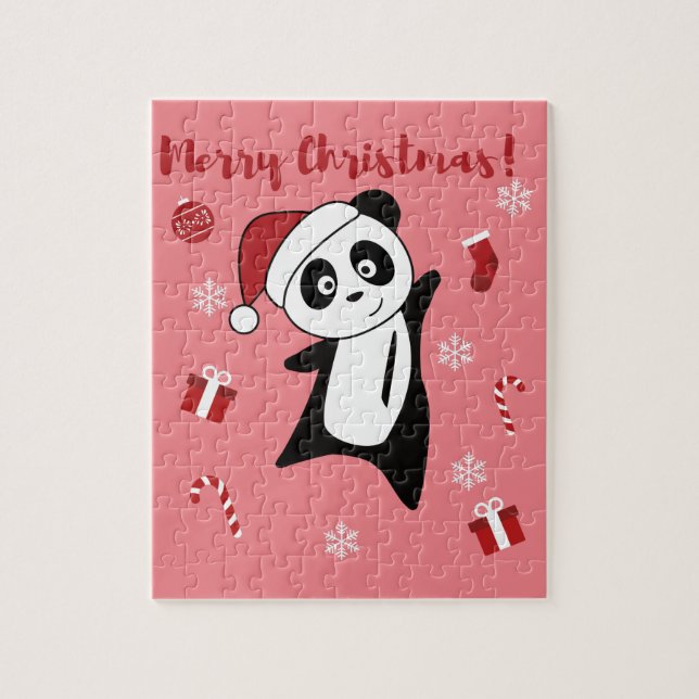 Quebra-cabeça Panda Natal Neve Animais de inverno Pandas Jigserr (Vertical)