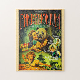 Quebra-cabeça Pandamonium Funny Panda retro filme de terror post