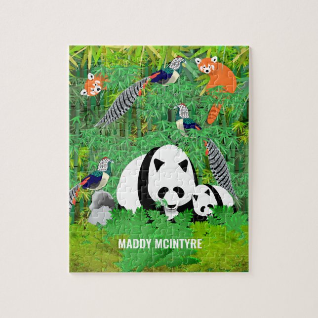 Quebra-cabeça Pandas Lady Amherst's Pheasants Red Pandas Bamboo (Vertical)