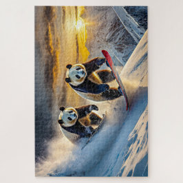 Quebra-cabeça Pandas no Snowboards Design por Rich AMeN Gill