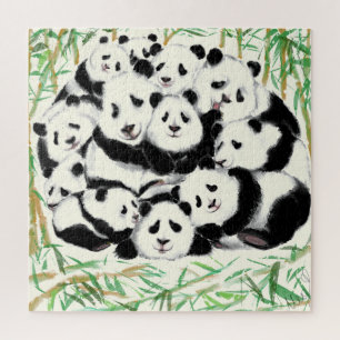 Quebra-cabeça Pandas - Pandemia - Grandes Abraços - Coleção de D