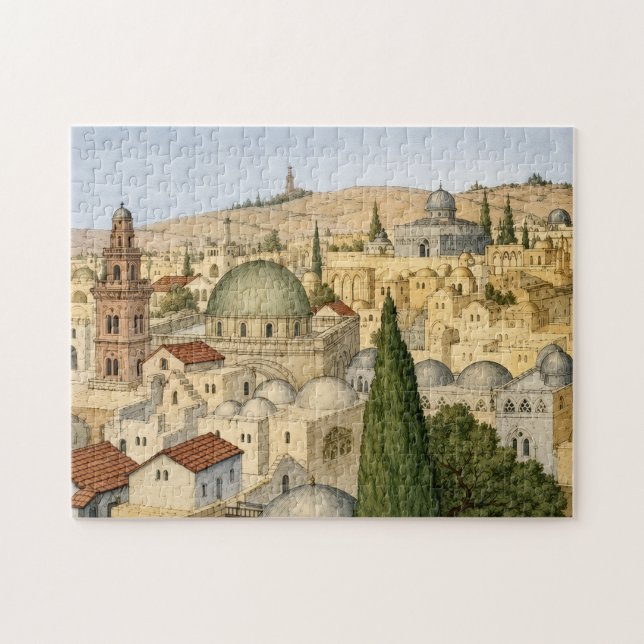 Quebra-cabeça Panorama Antigo de Jerusalém (Horizontal)