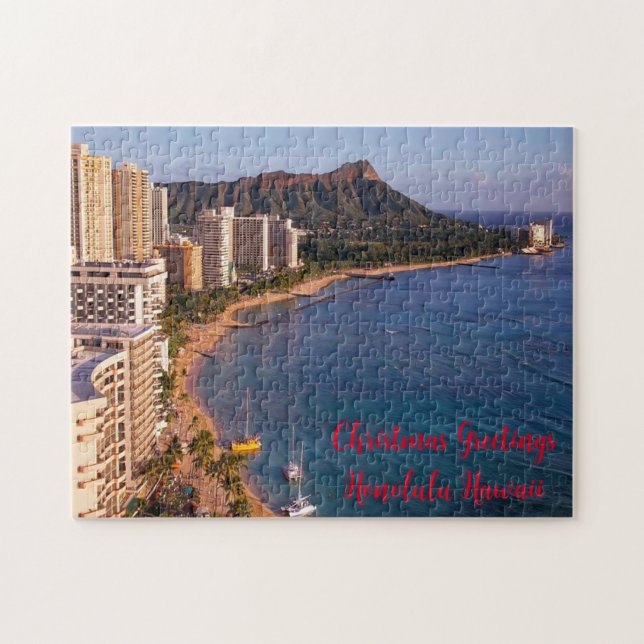 Quebra-cabeça Panorama marinho de Honolulu, Havaí. (Horizontal)
