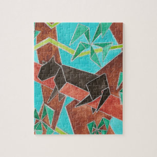 Quebra-cabeça Pantera da Selva Arte Abstrata Original