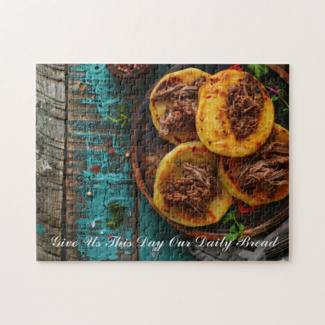 Quebra-cabeça Pão De Arepa Com Palavras De Oração Personalizadas (Horizontal)