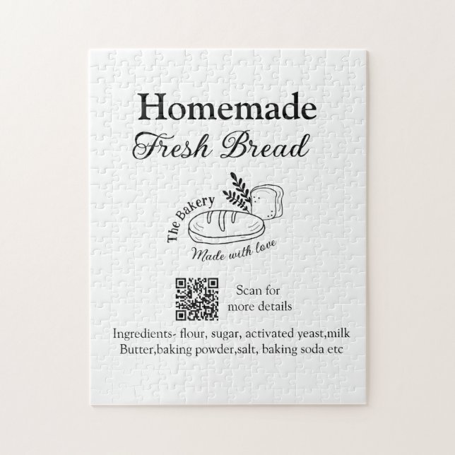 Quebra-cabeça Pão fresco adiciona-se nome ingredientes Q ou códi (Vertical)