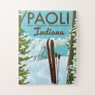 Quebra-cabeça Paoli Orange County Indiana Ski poster