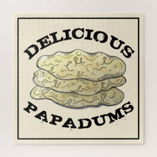 Quebra-cabeça Papadums Indianos, Comida de Takeaway Flatbreads