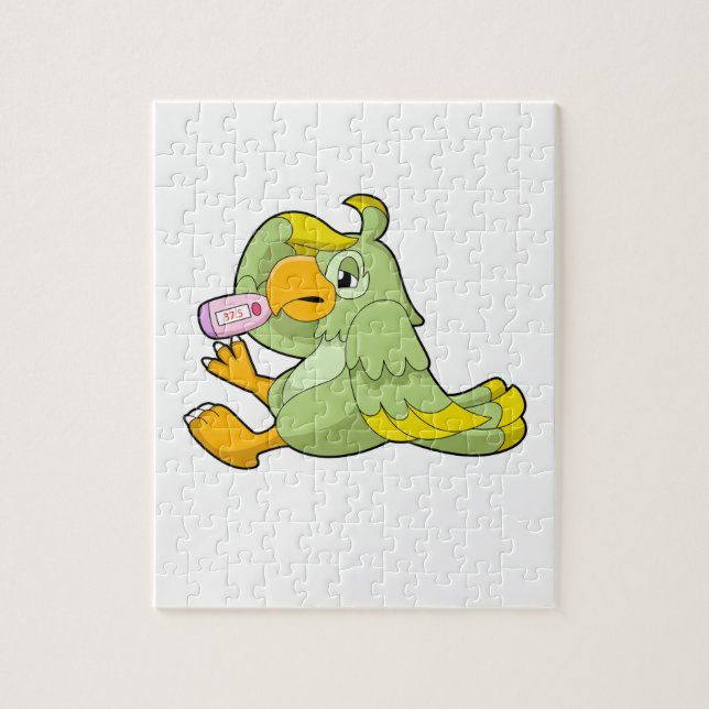 Quebra-cabeça Papagaio com termômetro clínico (Vertical)