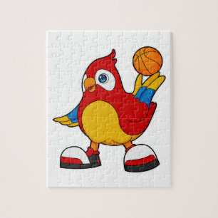 Quebra-cabeça Papagaio como jogador de basquetebol